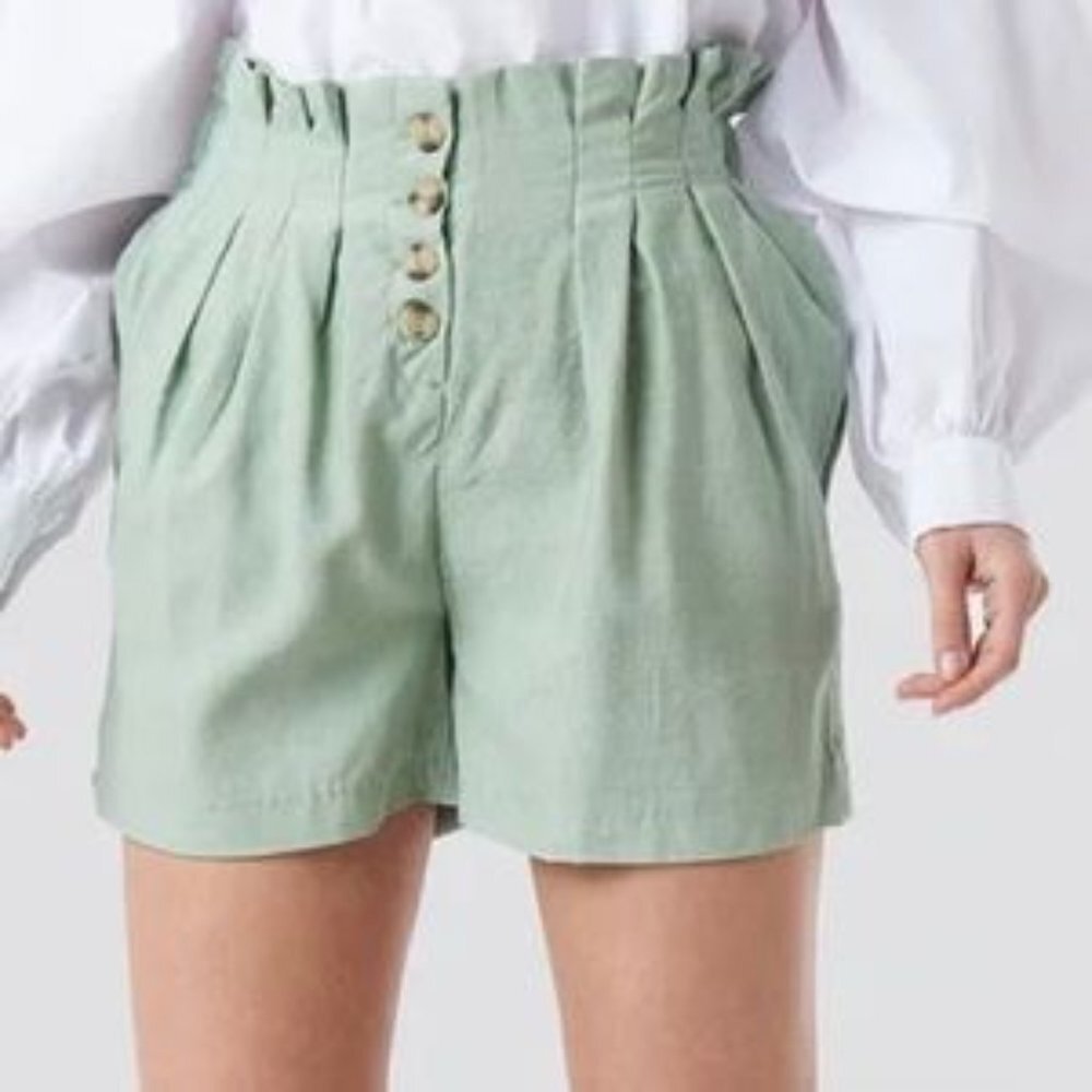 SPARKZ COPENHAGEN High Waisted Shorts Light Green XS S M L